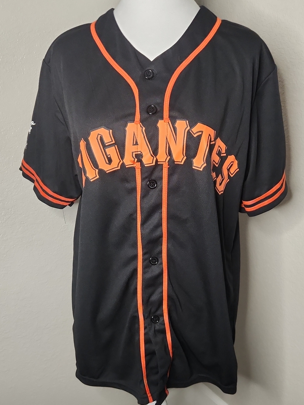 SF Giants Black and Orange Gigantes Baseball Jersey #23